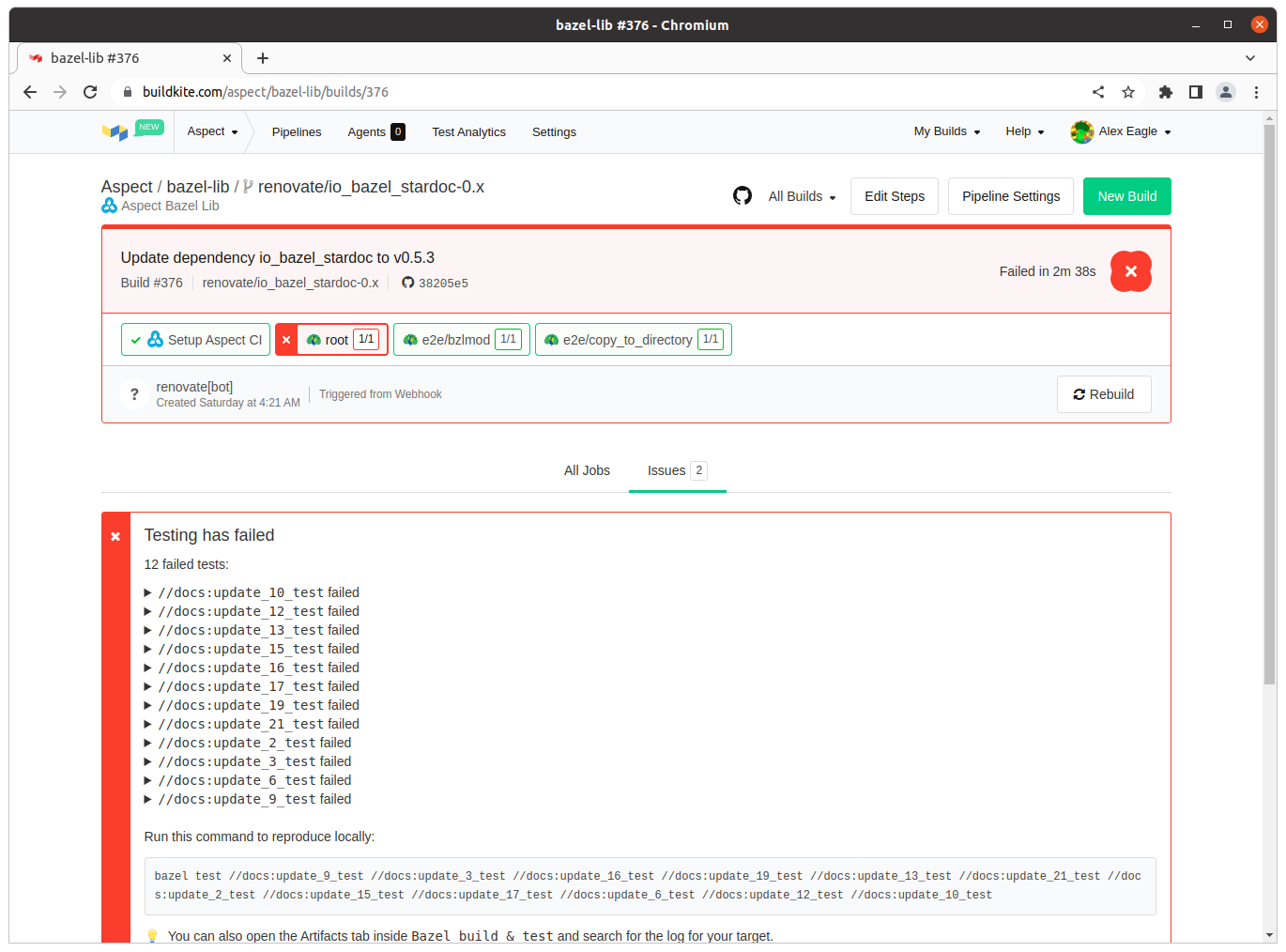 Buildkite failure annotation